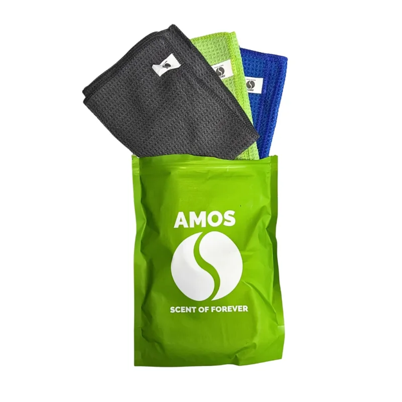 Set 3 prosoape colorate microfibra AMOS 400 GSM 40-40cm Chilipir