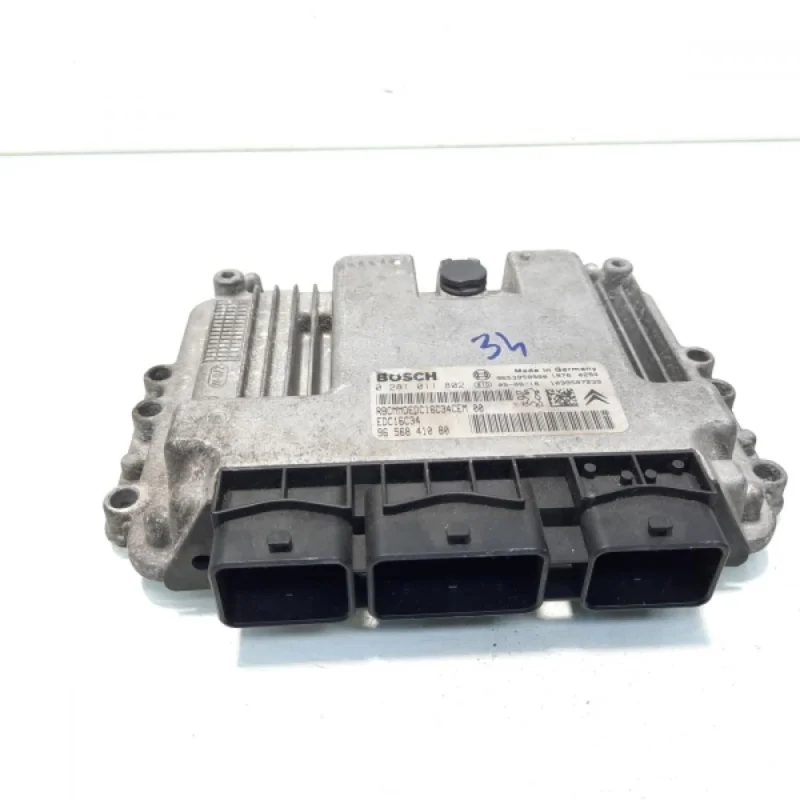 Retur ușor Calculator motor ECU, cod 9656841080, 0281011802, Citroen C3 (I), 1.6 HDI, 9HX (idi:560588)
