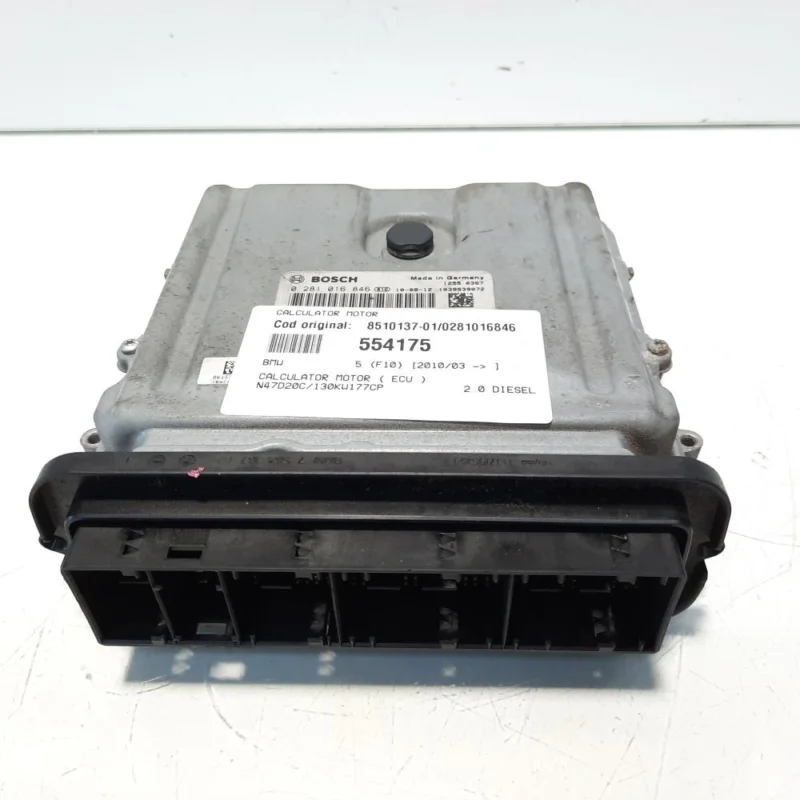 Super ofertă Calculator motor, cod 8510137-01, 0281016846, Bmw 5 (F10) 2.0 diesel, N47D20C (id:554175)