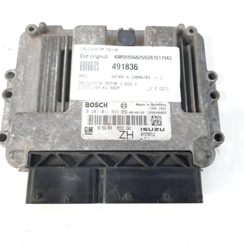 Calculator motor, cod GM55556829, 0281011943, Opel Astra H Van, 1.7 CDTI, Z17DTL (idi:491836) Doar azi