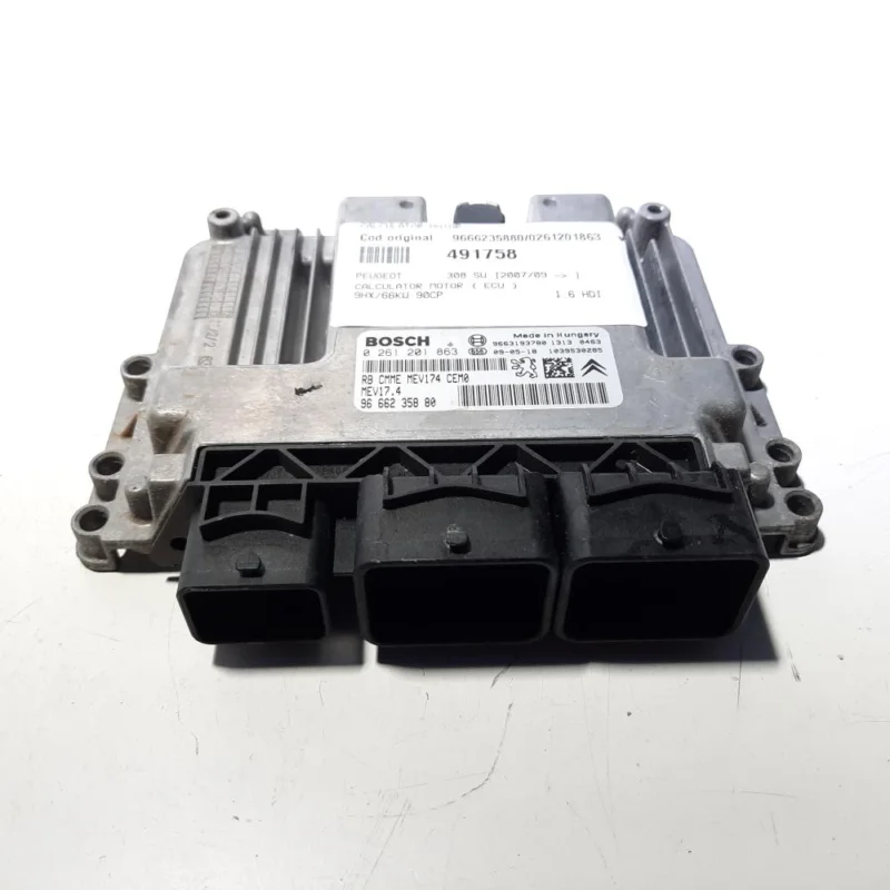 Calculator motor, cod 9666235880, 0261201863, Citroen C3 (II), 1.6 HDI, 9HX (idi:491758) Reducere extra