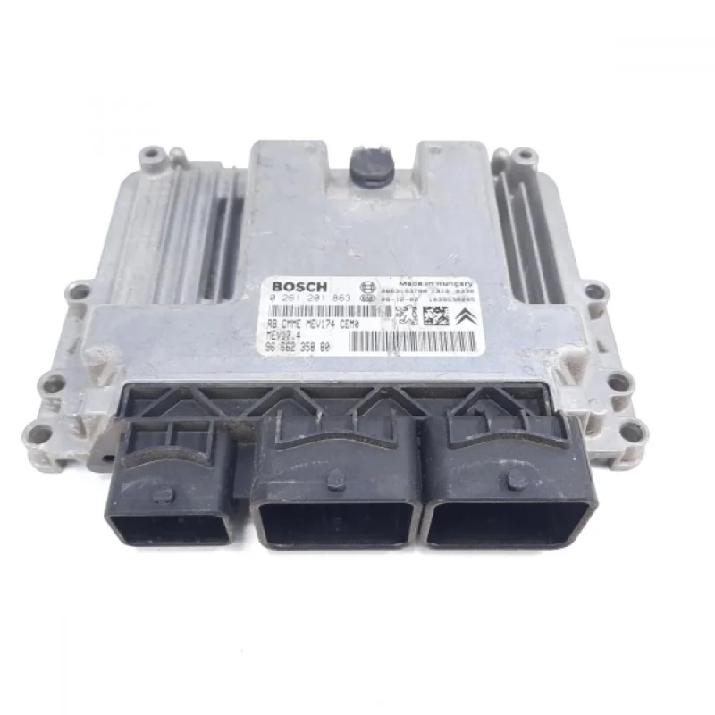 Calculator motor, cod 9666235880, 0261201863, Peugeot 307 sedan, 1.6 HDI, 9HX (idi:483715) Doar azi