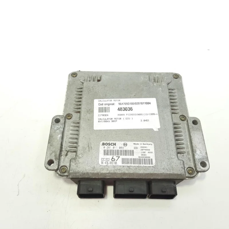 Calculator motor, cod 9647693180, 0281011084, Citroen Xsara Picasso, 2.0 HDI, RHY (id:483036) Preț redus