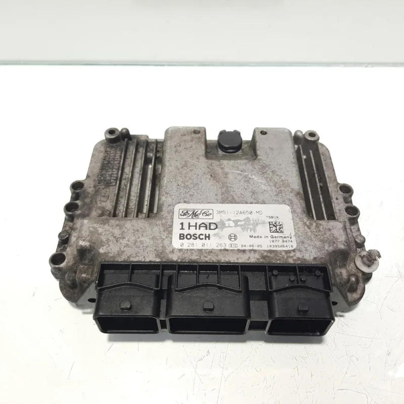 Calculator motor, cod 3M51-12A650-MD, 0281011263, Ford Focus C-Max, 1.6 TDCI, G8DB Livrare expres
